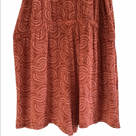 Hinge Rust Patterned Rust Romper Med NWT $79 - Picture 4 of 12